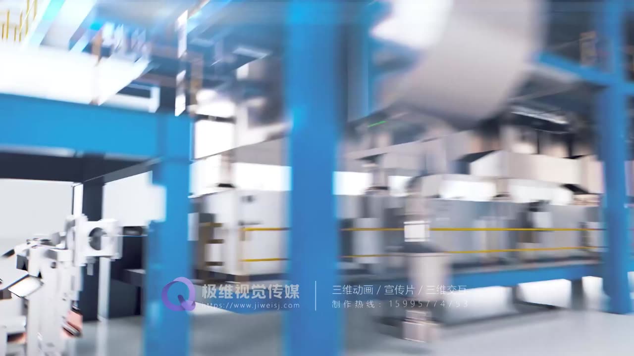 锂电池极片制造生产线三维动画制作案例
