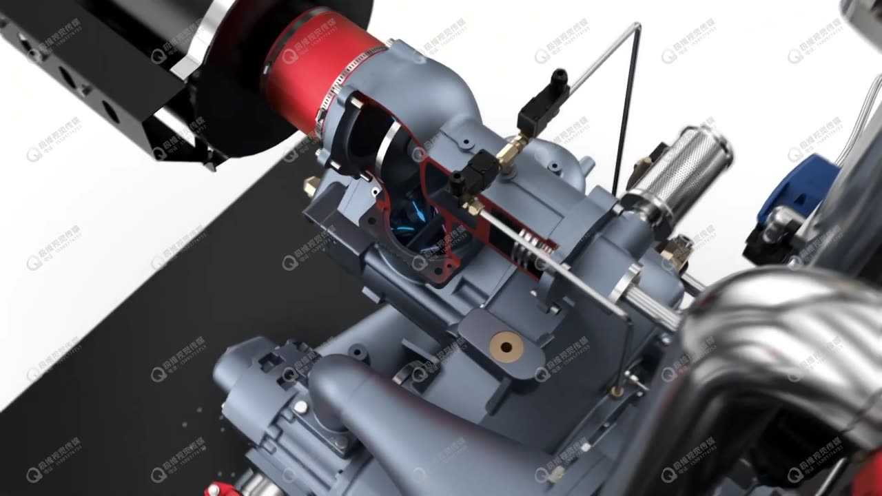 螺杆式空压机三维动画制作案例
